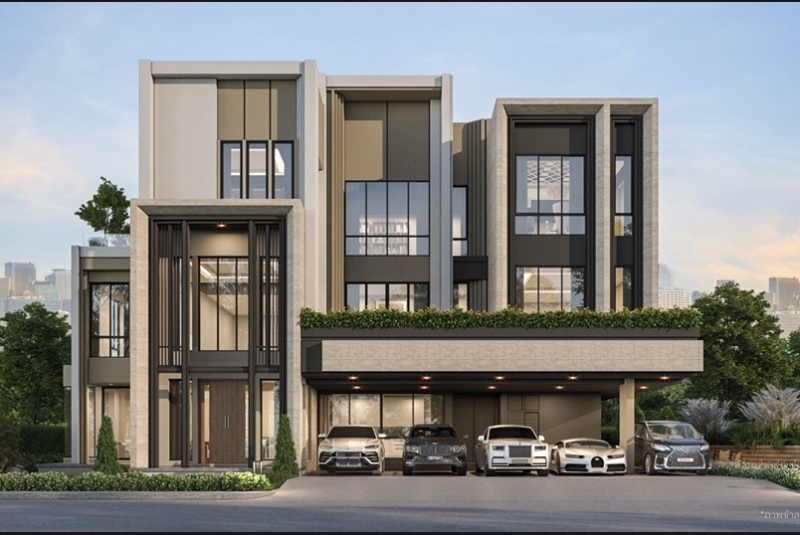 Luxury House For Sale Grand Bangkok Boulevard หรู 3 ชั้น ถนนกรุงเทพกรีฑาพระรามเก้า แขวงทับช้าง  เขตสะพานสูง กรุงเทพมหานคร 10250