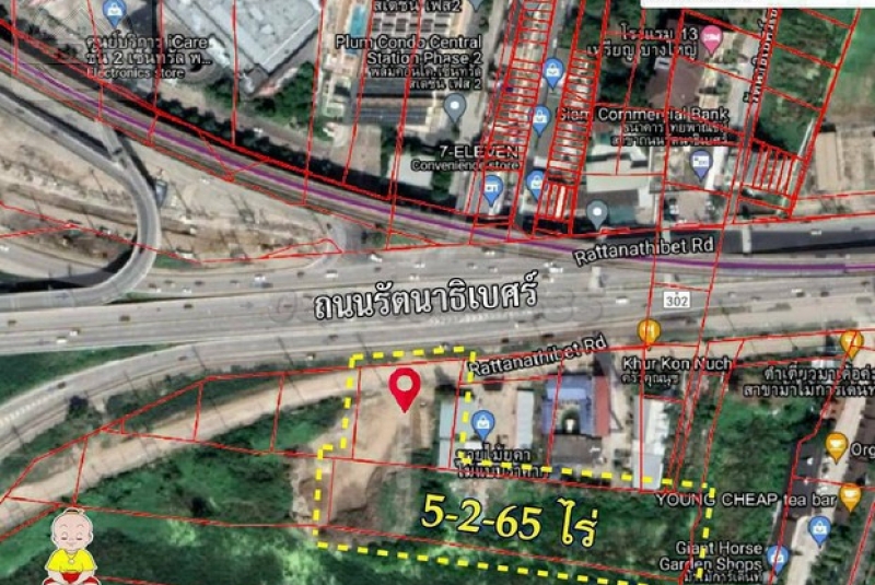 ขายถูกที่ดินสร้างคอนโด บางใหญ่ (เนื้อที่ 5-2-65ไร่ ขายวาละ 2.3 แสน รวมเป็นเงิน 520,950,000 ล้าน) บางใหญ่ นนทบุรี