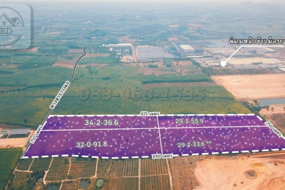 68275, ขายที่ดินสีม่วงนิคมหลักชัย ระยอง เนื้อที่ 125-3-14.9 ไร่ ขายไร่ละ 1.8 ล้านบาท อำเภอเมืองระยอง ระยอง 