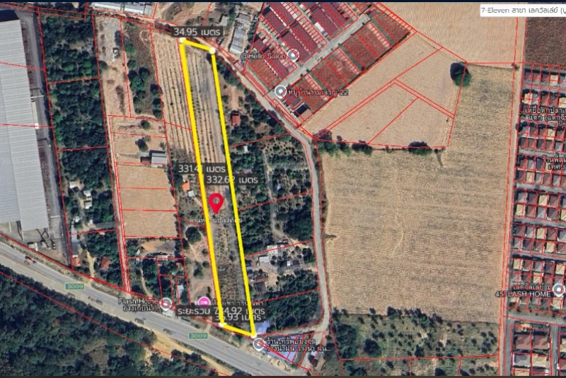 ที่ดินสร้างบ้านติดถนนใหญ่ เทศบาลแหลมฉบัง เนื้อที่ 5-3-83.3 ไร่ ขายไร่ละ 6 ล้านบาท บึง ศรีราชา ชลบุรี