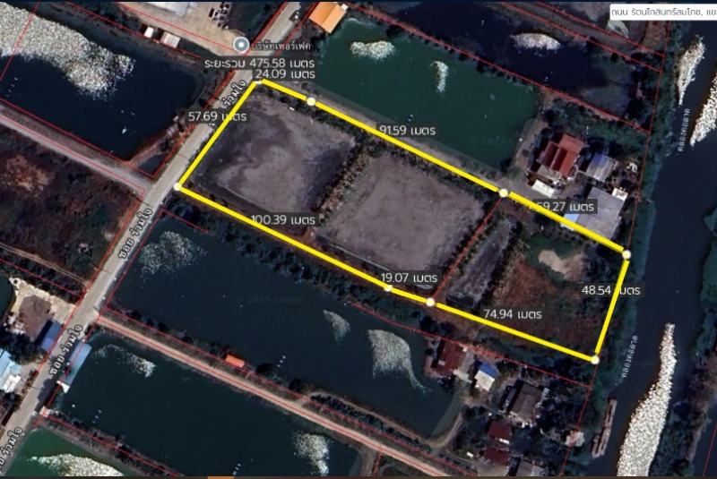 ที่ดินบางนาตราด บางบ่อ  สร้างโกดัง เนื้อที่ 6-3-25 ไร่ ขายไร่ละ 4.5 ล้านบาท ถนนรัตนะโกสินธุ์200ปี บางบ่อ สมุทรปราการ