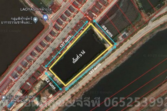 66080, ขายที่ดินเปล่าผังสีเหลือง 5ไร่ ถนนวัดศรีวารีน้อย บางเสาธง สมุทรปราการ